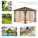 Outsunny 3x3(m) Hardtop Gazebo Outdoor Shelter w/ Steel Roof & Aluminium Frame