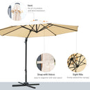 Outsunny 3(m) Garden Banana Parasol Patio Cantilever Hanging Umbrella Beige