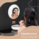 Kleankin Round Bathroom Mirror, Modern Wall Mirror Aluminium Frame, 40x40 Cm