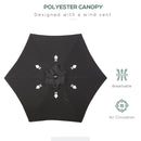 Outsunny 2m Parasol Patio Umbrella, Outdoor Sun Shade With 6 Ribs Black