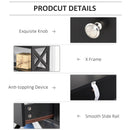 HOMCOM Console Table Side Desk Shelves Drawers Open Top X Support Hallway Black