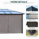 Outsunny 3 x 3.6(m) Aluminium Hardtop Gazebo Canopy w/ Polycarbonate Top