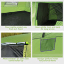 Outsunny Two Room Dome Tent Camping Shelter W/ Porch And Portable Carry Bag