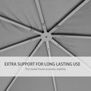 Outsunny 3x3(m) Outdoor Patio Gazebo Pavilion Canopy Tent Steel Frame Grey