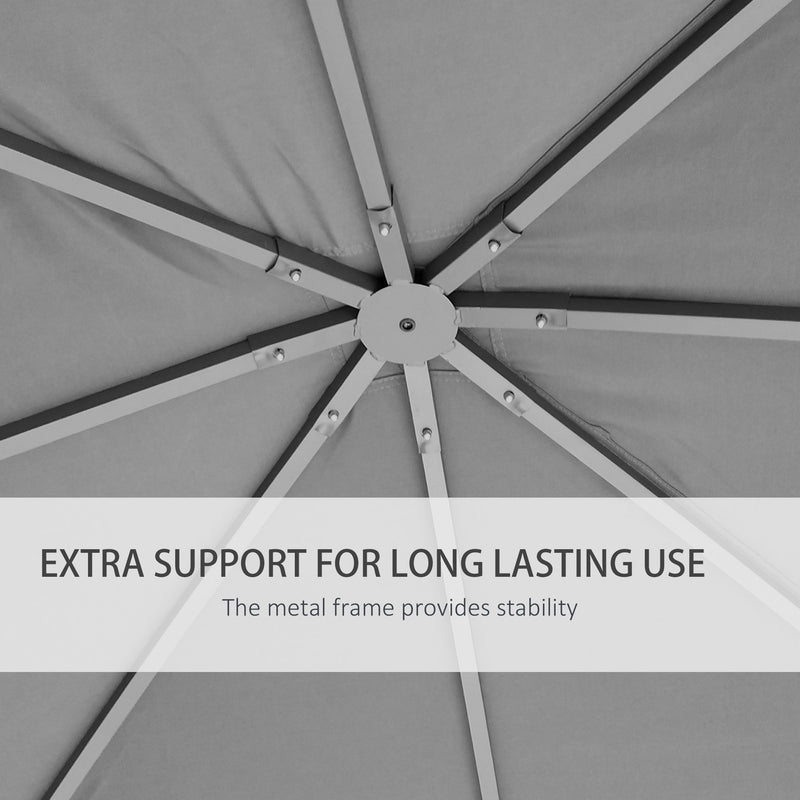 Outsunny 3x3(m) Outdoor Patio Gazebo Pavilion Canopy Tent Steel Frame Grey