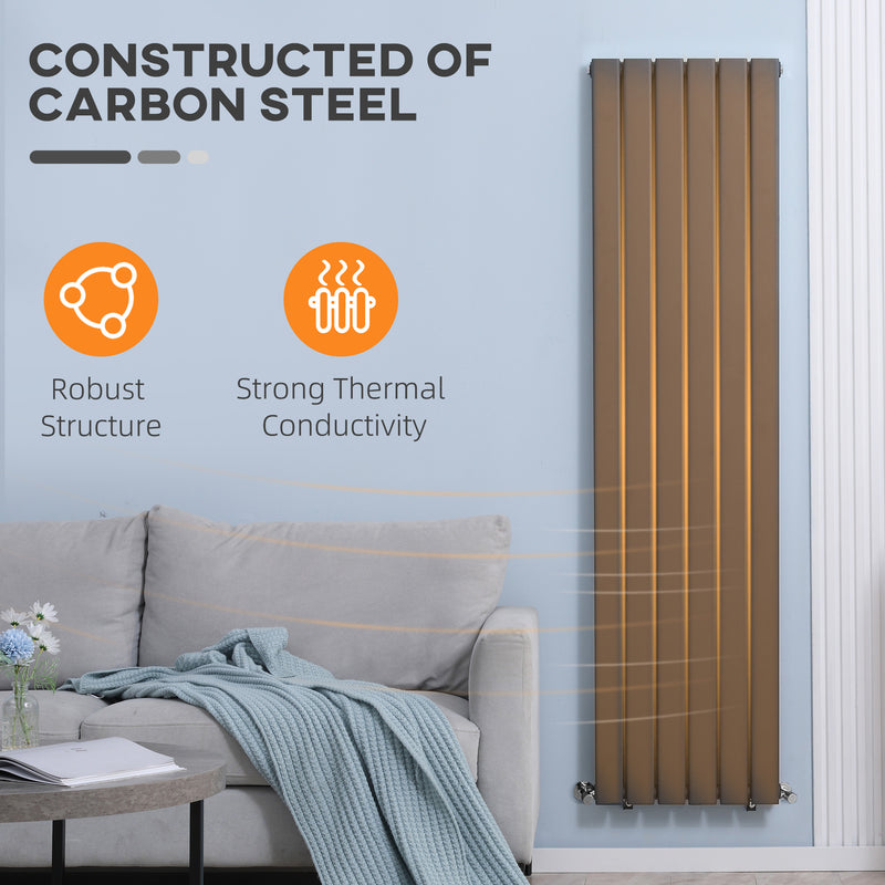HOMCOM Vertical Designer Radiator Wall-mounted Heater for Bedroom Study Grey