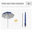 Outsunny 2m Beach Parasol with Sides Fishing Umbrella w/ Tilt, UV30+, Blue