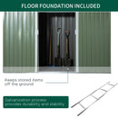 Outsunny 9 x 4FT Outdoor Metal Frame Garden Storage Shed w/ 2 Door, Green