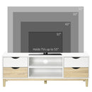 HOMCOM TV Cabinet Stand with 4 Drawers and Storage Shelf for Living Room