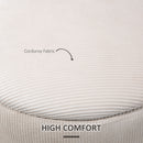 HOMCOM Modern Fabric Storage Ottoman With Removable Lid, Set Of 2, White