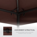 Outsunny 3(m) 2 Tier Garden Gazebo Top Cover Replacement Canopy Roof Coffee