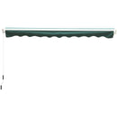 Outsunny Garden Sun Shade Canopy Retractable Awning, 3.5 x 2.5m, Dark Green