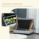 PawHut Pet Sofa Dog Chair Cat Couch w/ Storage, Cushion - Light Grey