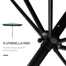Outsunny 2 x 3(m) Garden Parasol Rectangular Market Umbrella w/ Crank Green