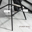 HOMCOM Set Of 2 Bar Stools Vintage Microfiber Cloth Tub Seats Padded Steel Grey