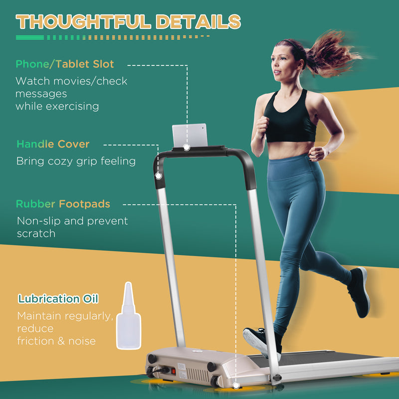 HOMCOM Folding Treadmill, 1-10km/h Electric Running Machine w/ LCD Monitor
