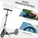 HOMCOM Folding Kick Scooter for 14+ w/ Adjustable Height, Dual Brake System