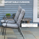 Outsunny 7 PCs Garden Dining Set, Glass Table W/ Umbrella Hole & Cushion, Grey