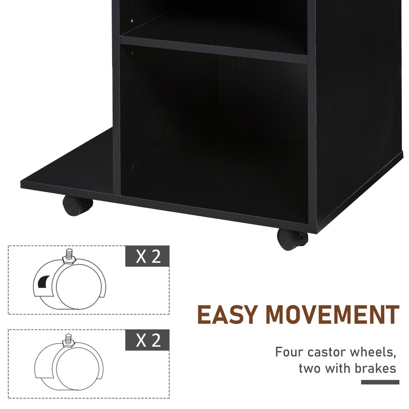 Vinsetto Desk - Table - Side Printer Stand with Wheels, Rolling Printer Cart, Black