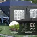 Outsunny 3 x 6m Pop Up Gazebo Height Adjustable Party Tent w/ Storage Bag Black