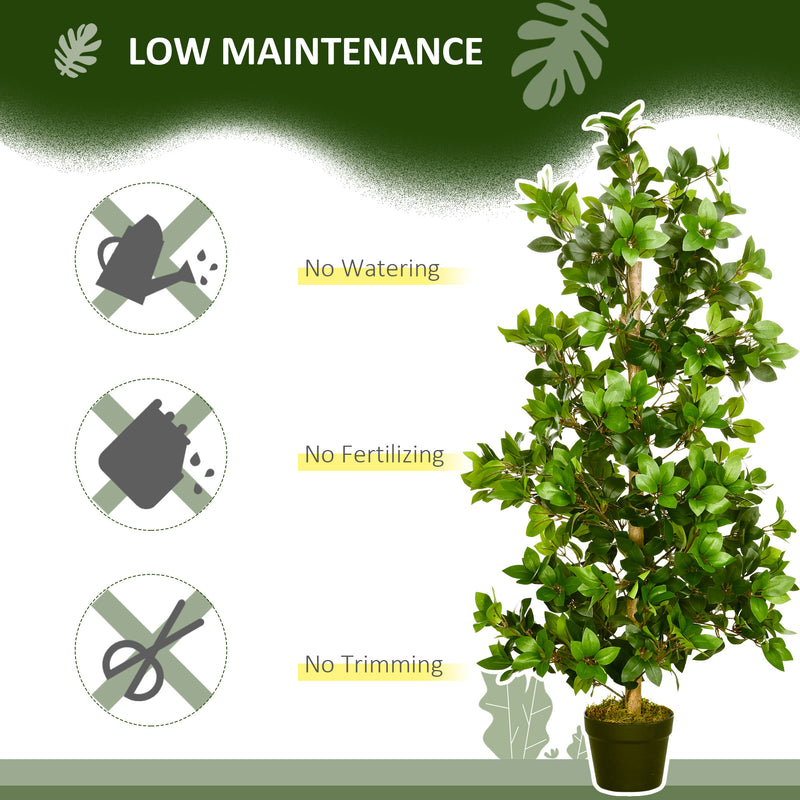 HOMCOM Potted Artificial Plants Bay Leaf Laurel for Indoor Outdoor, 120cm