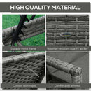 Outsunny Patio Dual Rattan Wicker Sun Lounger w/ 4-Level Adjustable Headrest