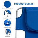 Outsunny Beach Chaise Lounge Portable Adjustable Backrest with Face Cavity Blue