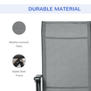 Outsunny Set Of 2 Outdoor Sun Recliner Loungers with Adjustable Footrest, Grey