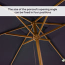 Outsunny Wooden Garden Parasol Sun Shade Patio Umbrella Canopy Black