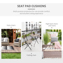 Outsunny Set Of 2 Square Chair Cushions Removable Covers Seat Pads Cream White