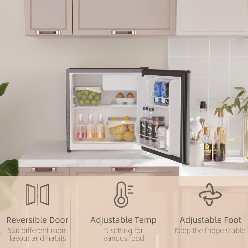 HOMCOM 46L Counter Top Fridge with Chiller Box Mini Fridge for Bedrooms Black