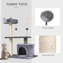 PawHut 81cm Cat Tree Kitten Large Cats Tower Activity Centre Scratch Post Grey