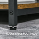 HOMCOM Industrial Coffee Table, Cocktail Table W/ Storage Shelves, Rustic Brown