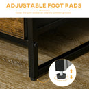 HOMCOM Industrial Storage Cabinet with 2 Shelves 3 Fabric Drawers Rustic Brown