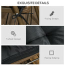 Outsunny 42 x 42cm Replacement Garden Seat Cushion Pad with Ties, Black