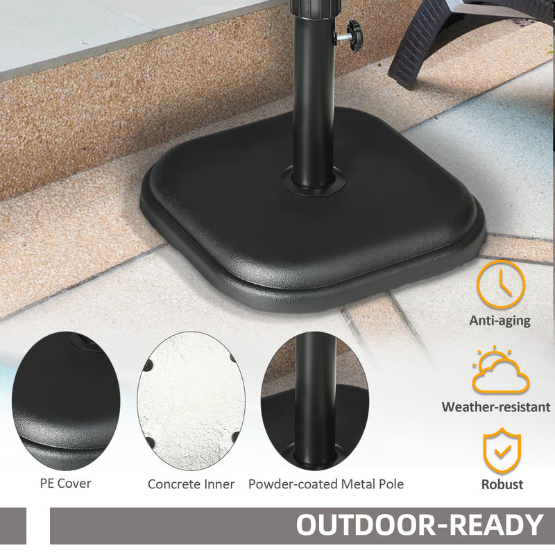 Outsunny 11kg Concrete Square Garden Parasol Base Holder for Table Umbrella