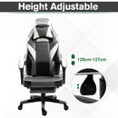 Vinsetto Gaming Chair with Footrest Computer Chair with Lumbar Pillow Grey