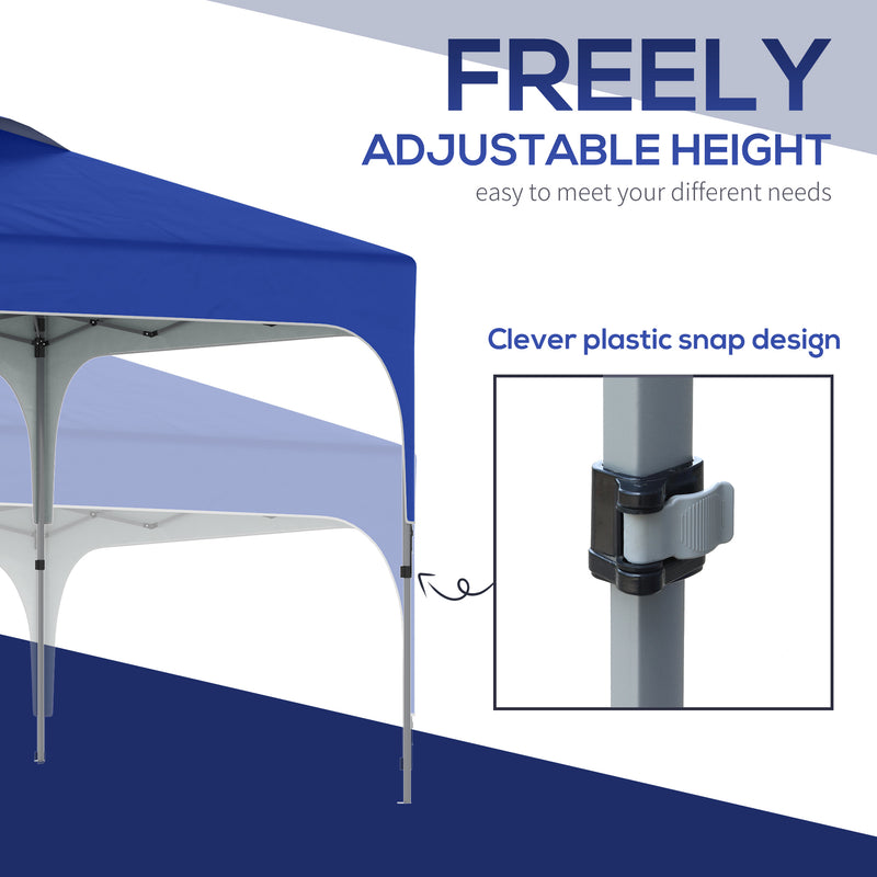 Outsunny Pop Up Gazebo Foldable w/ Wheeled Carry Bag & 4 Weight Bags, Blue