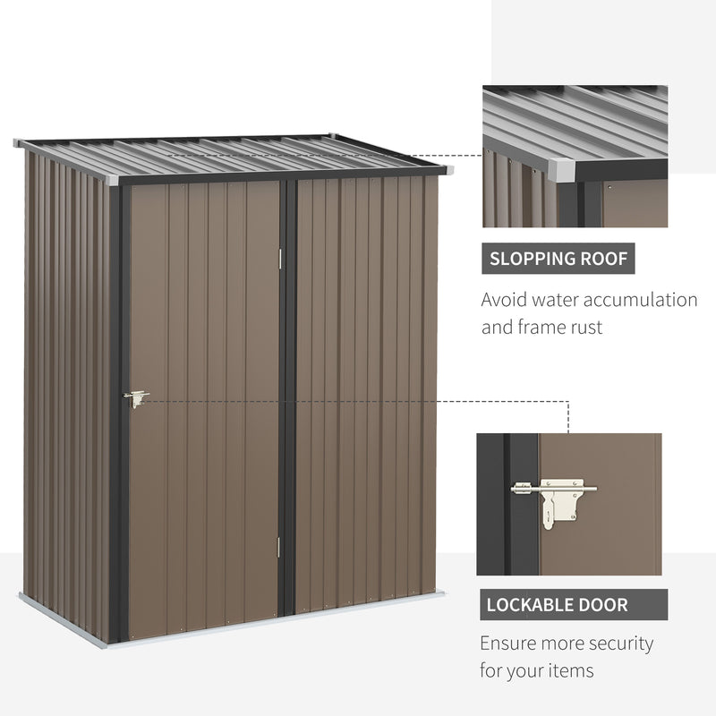 Outsunny Outdoor Storage Shed Steel Garden Shed w/ Lockable Door for Backyard