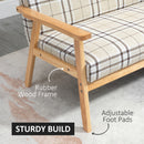 HOMCOM 2 Seater Sofa with Rubber Wood Frame Linen Fabric Love Seat Small Couch