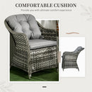 Outsunny 7 Pieces Rattan Dining Sets w/ Tempered Glass Umbrella Hole Table