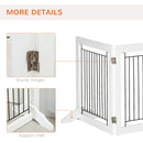 PawHut Foldable Wooden Pet Gate w/ 3 Panels 2 Support Feet for Small Dogs White