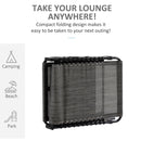 Outsunny Lounger Folding Reclining Camping Bed 5-position Adjustable Mixed Grey