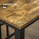 HOMCOM 3-Piece Industrial Bar Table Set, Table and 2 Chairs Rustic Brown