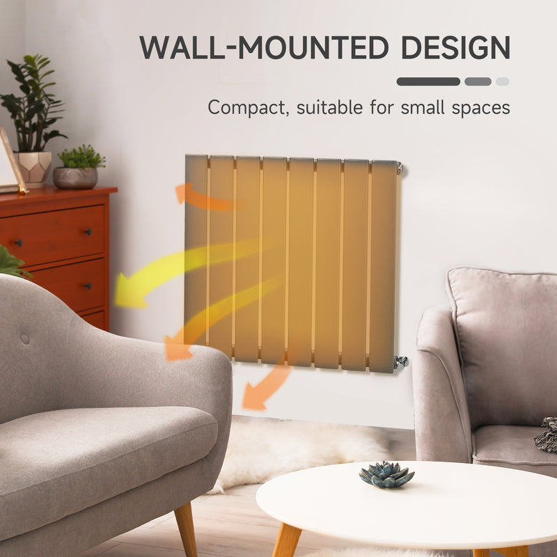 HOMCOM 60 x 60cm Water-filled Vertical Radiator, Space Heater, Grey