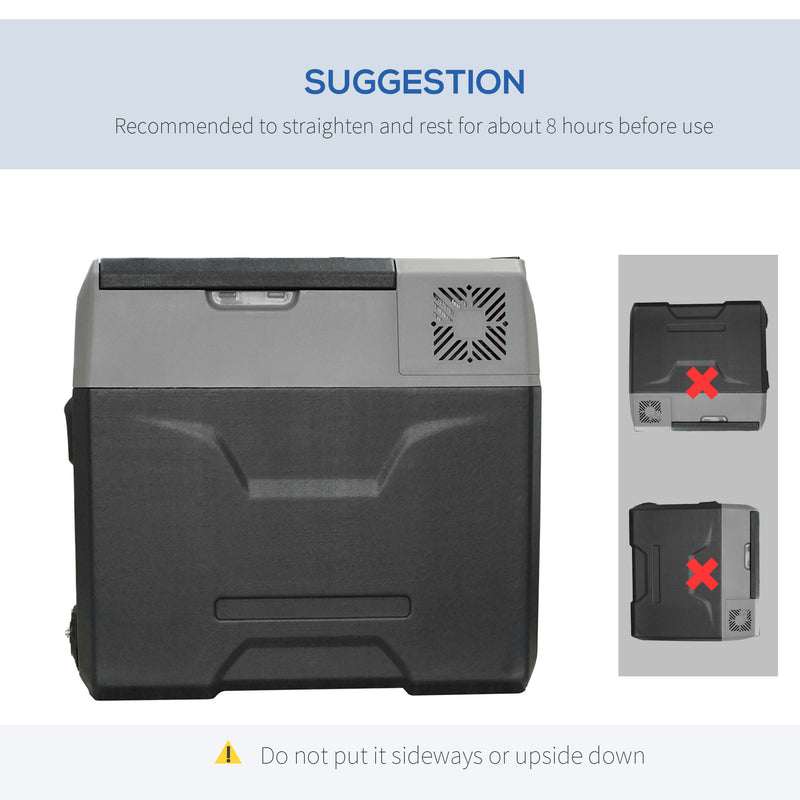 HOMCOM Car Refrigerator, Portable 12/24V 50L Fridge Freezer, Down to -20?