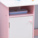 HOMCOM 2 PCs Childrens Table and Chair Set w/ Whiteboard Storage - Pink