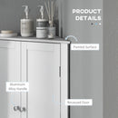 Kleankin Corner Bathroom Cabinet, Recessed Doors And Adjustable Shelf, White