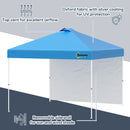 Outsunny 3x3(M) Pop Up Gazebo Canopy Tent w/ 1 Sidewall Carrying Bag Blue