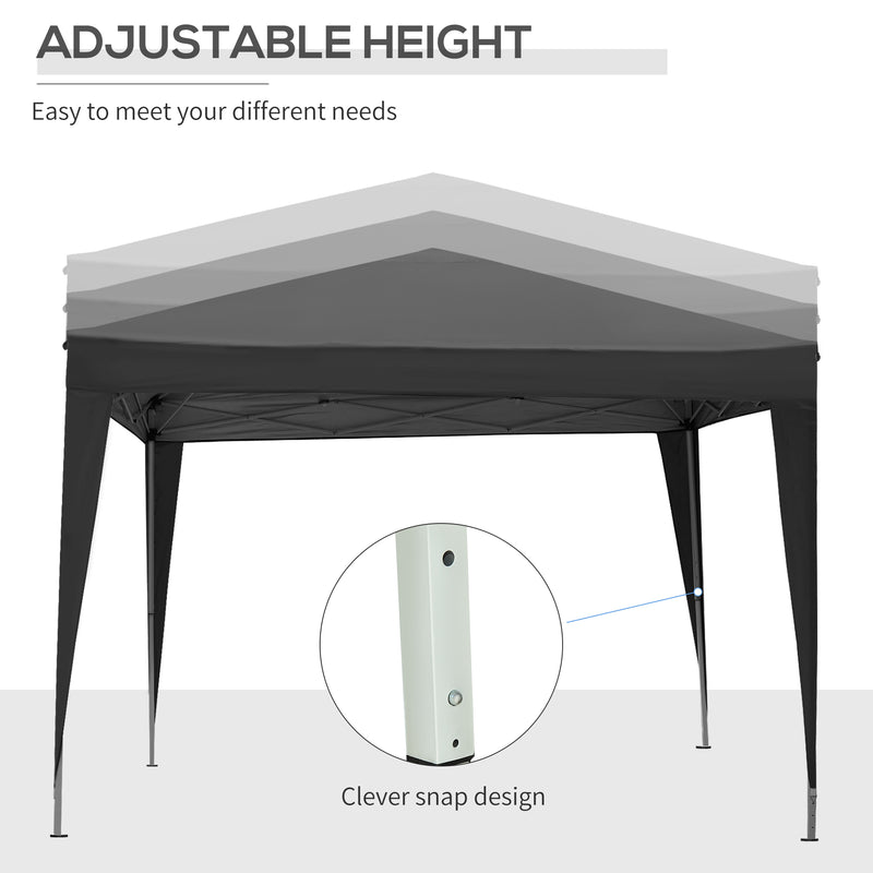 Outsunny 3mx3m Pop Up Gazebo Party Tent Canopy Marquee with Storage Bag Black
